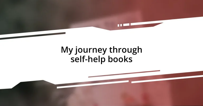 My journey through self-help books