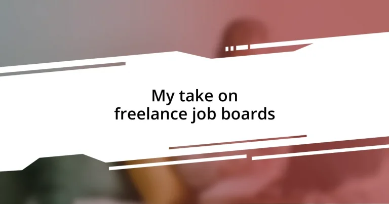 My take on freelance job boards