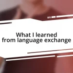 What I learned from language exchange