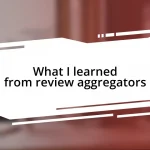 What I learned from review aggregators