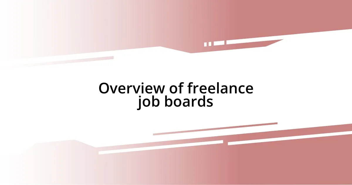 Overview of freelance job boards